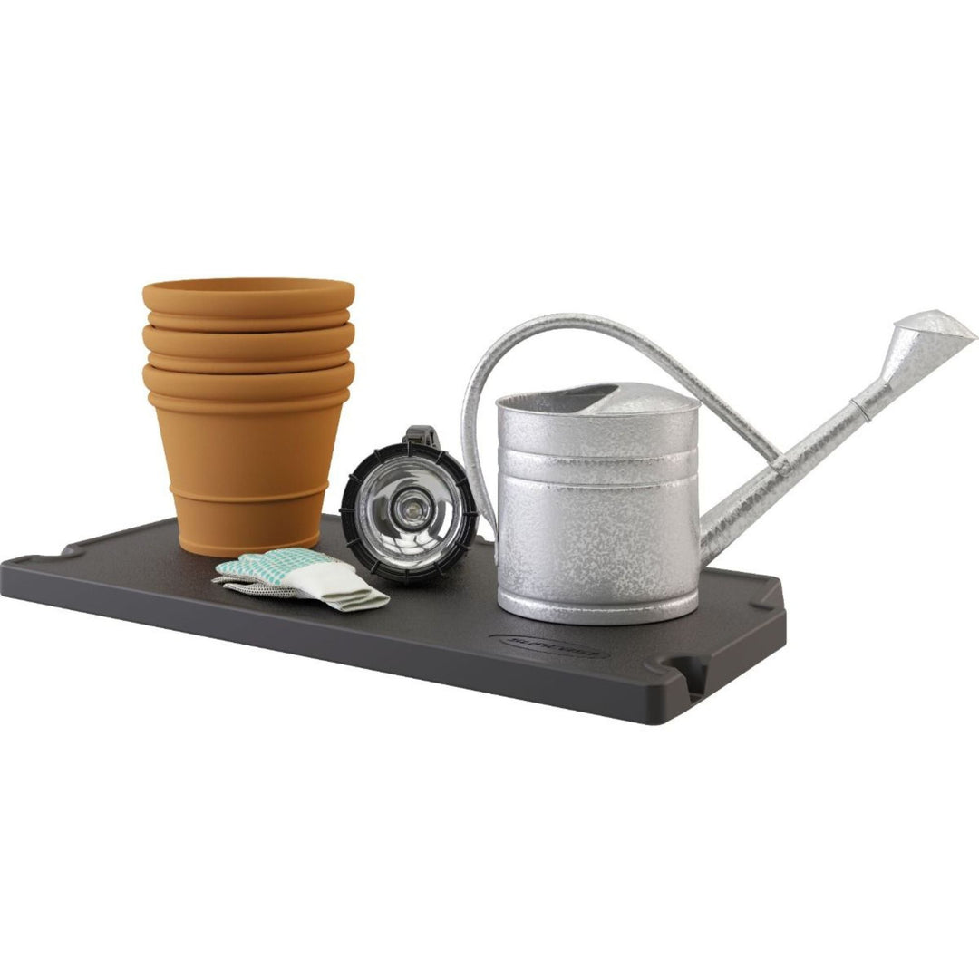 Suncast 6 Pack Vertical Shed Shelf Space Saving Wall Mount Outdoor Storage Black