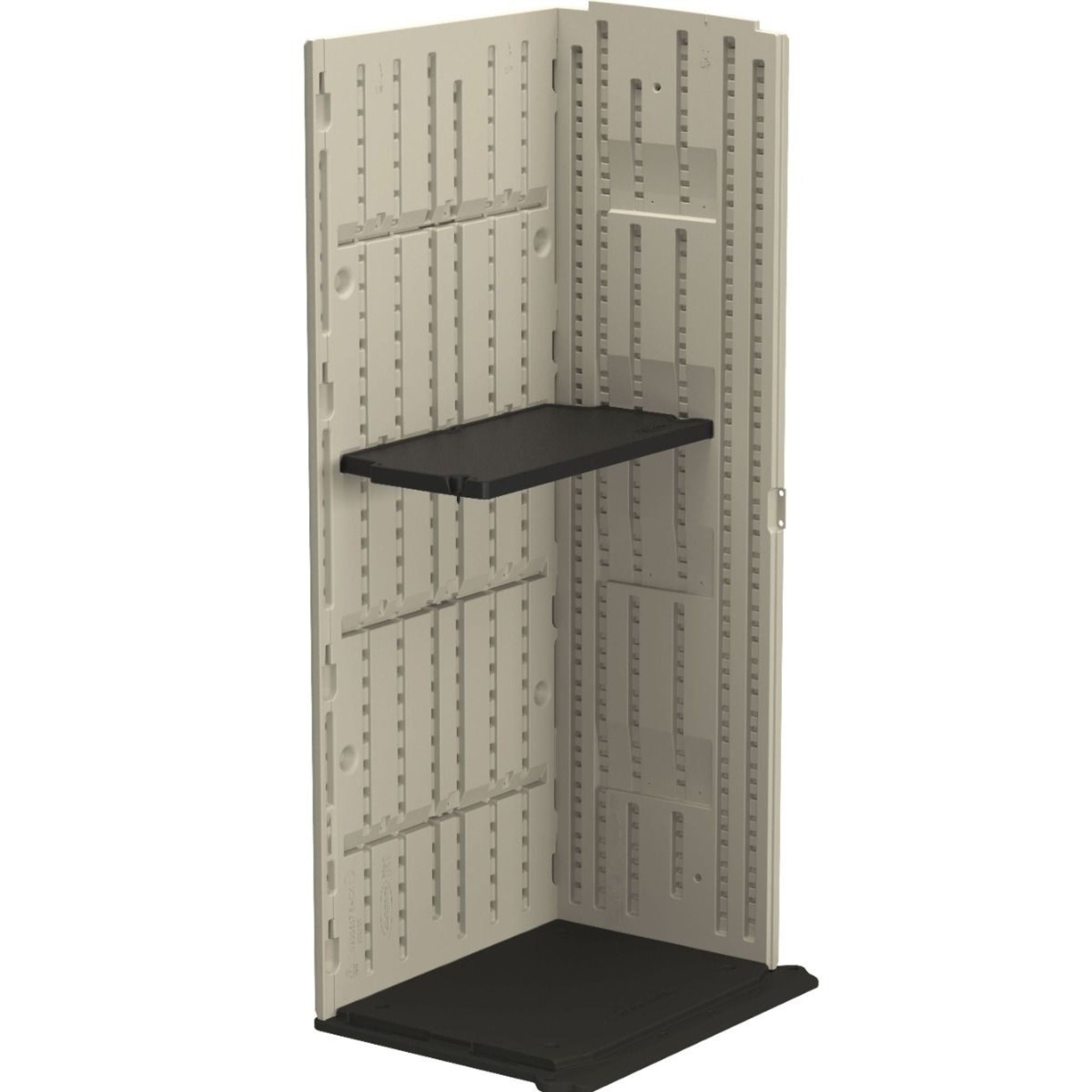 Suncast 6 Pack Vertical Shed Shelf Space Saving Wall Mount Outdoor Storage Black