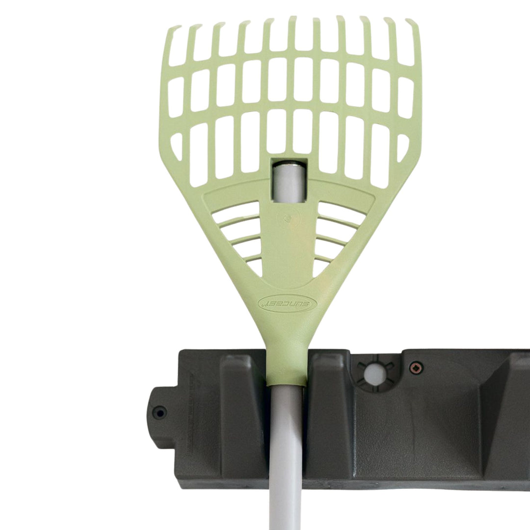 Suncast 4 Pack Long Handle Garage Wall Tool Organizer, Resin Storage Rack, Black