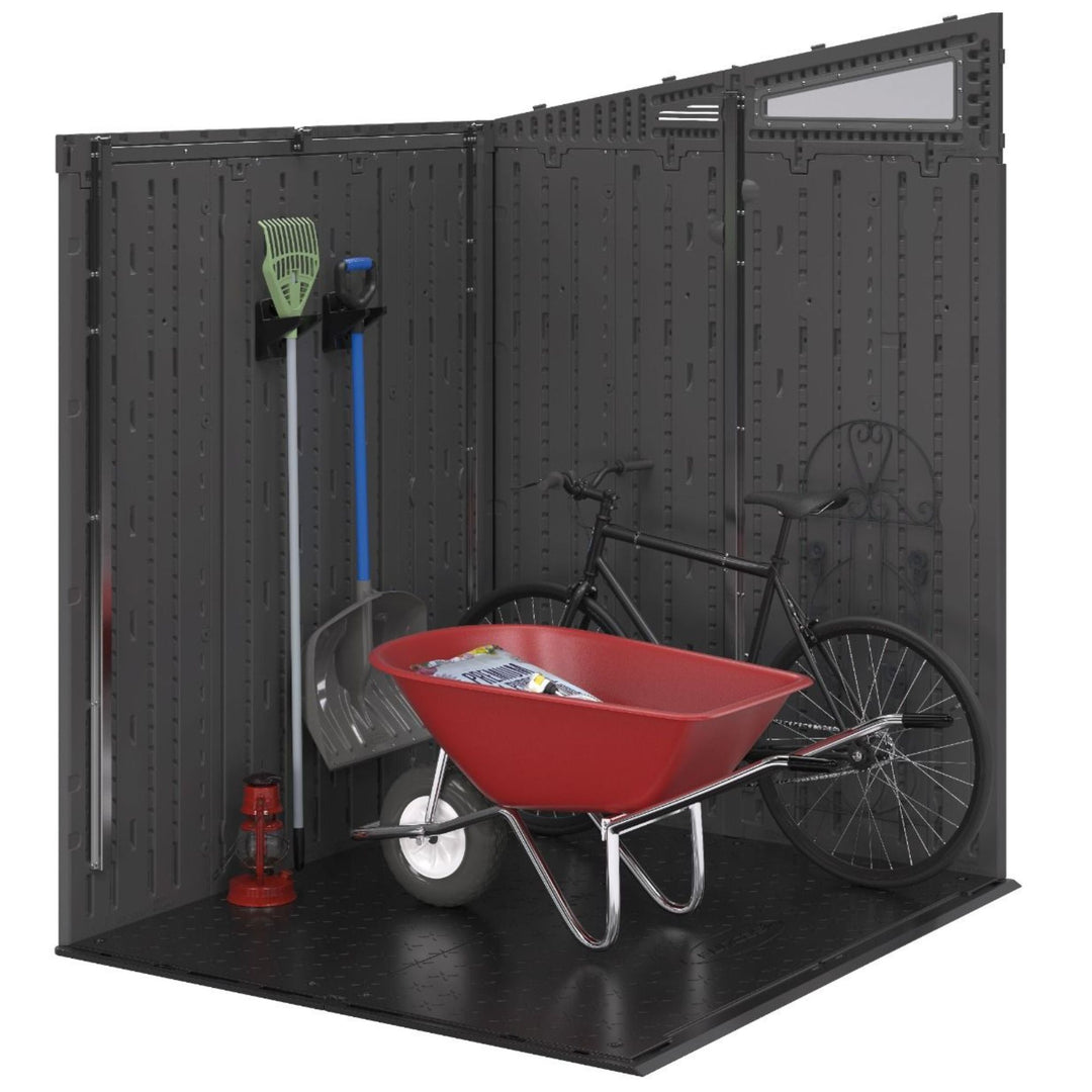 Suncast 8 Pack Compact Wall Mount Tool Organizer Hook Storage Hanger Rack, Black