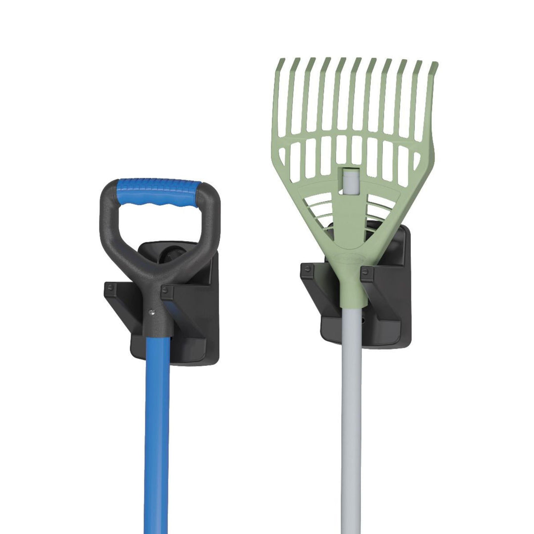 Suncast 8 Pack Compact Wall Mount Tool Organizer Hook Storage Hanger Rack, Black