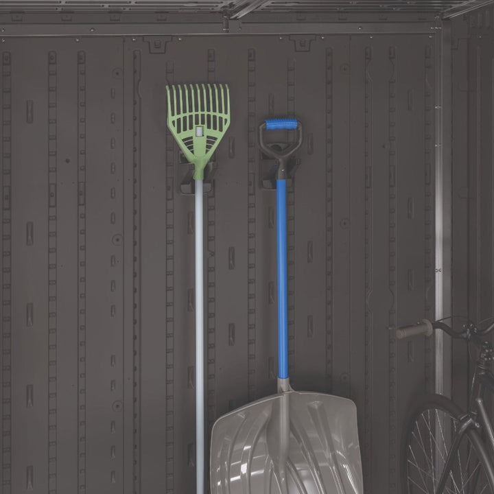 Suncast 2 Pack Compact Wall Mount Tool Organizer Hook Storage Hanger Rack, Black