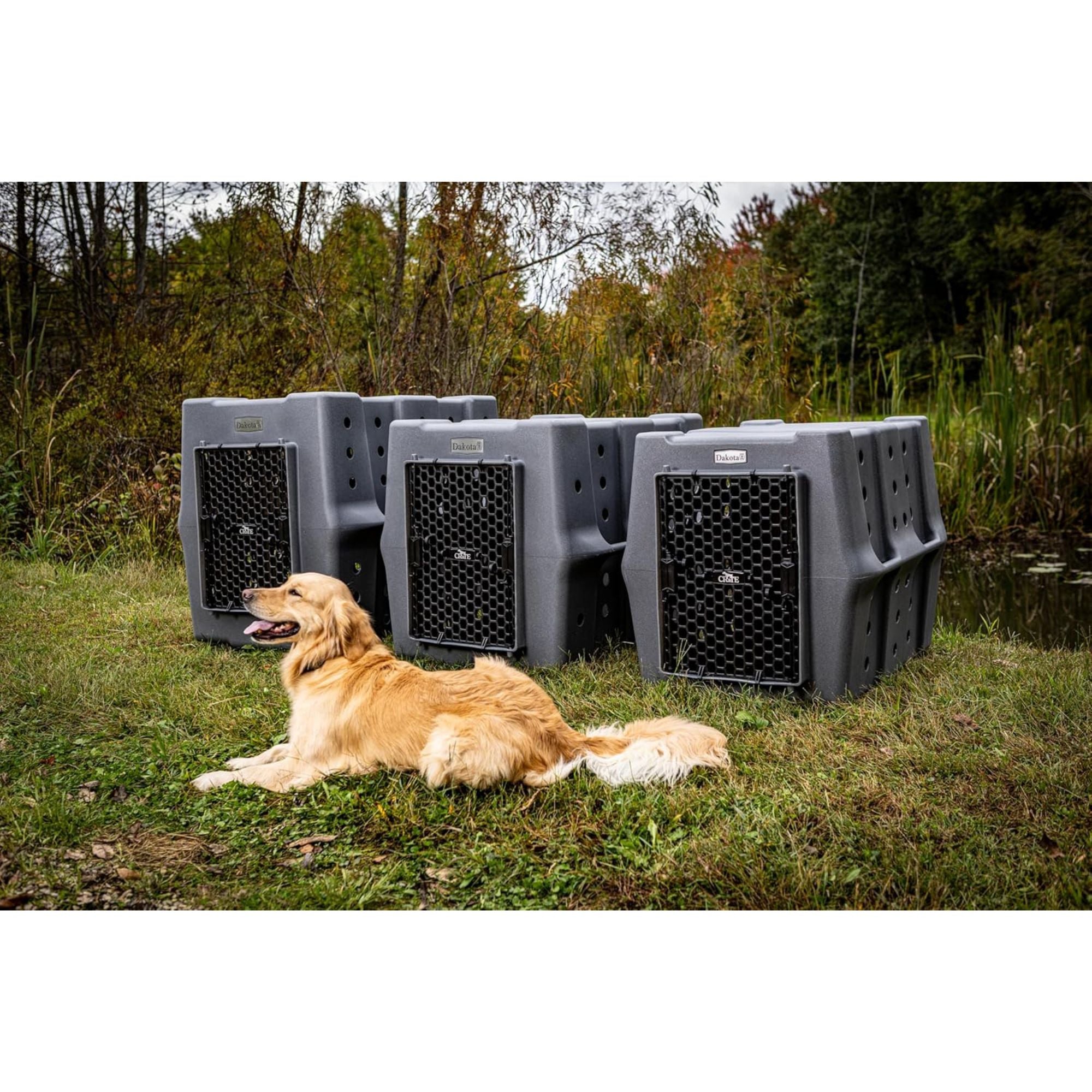Dakota 283 Canine Rough and Tough Economy Kennel, Intermediate, Coyote Granite - VMInnovations