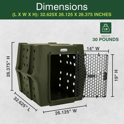Dakota 283 Canine Rough and Tough Economy Pet Kennel, Intermediate, Olive - VMInnovations