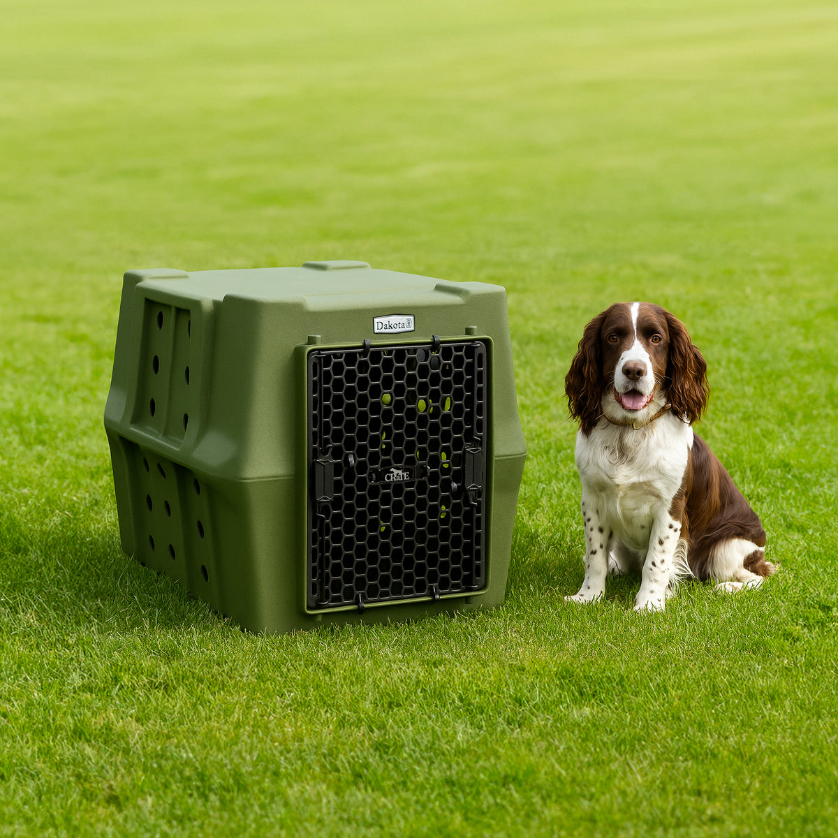 Dakota 283 Canine Rough and Tough Economy Pet Kennel, Intermediate, Olive