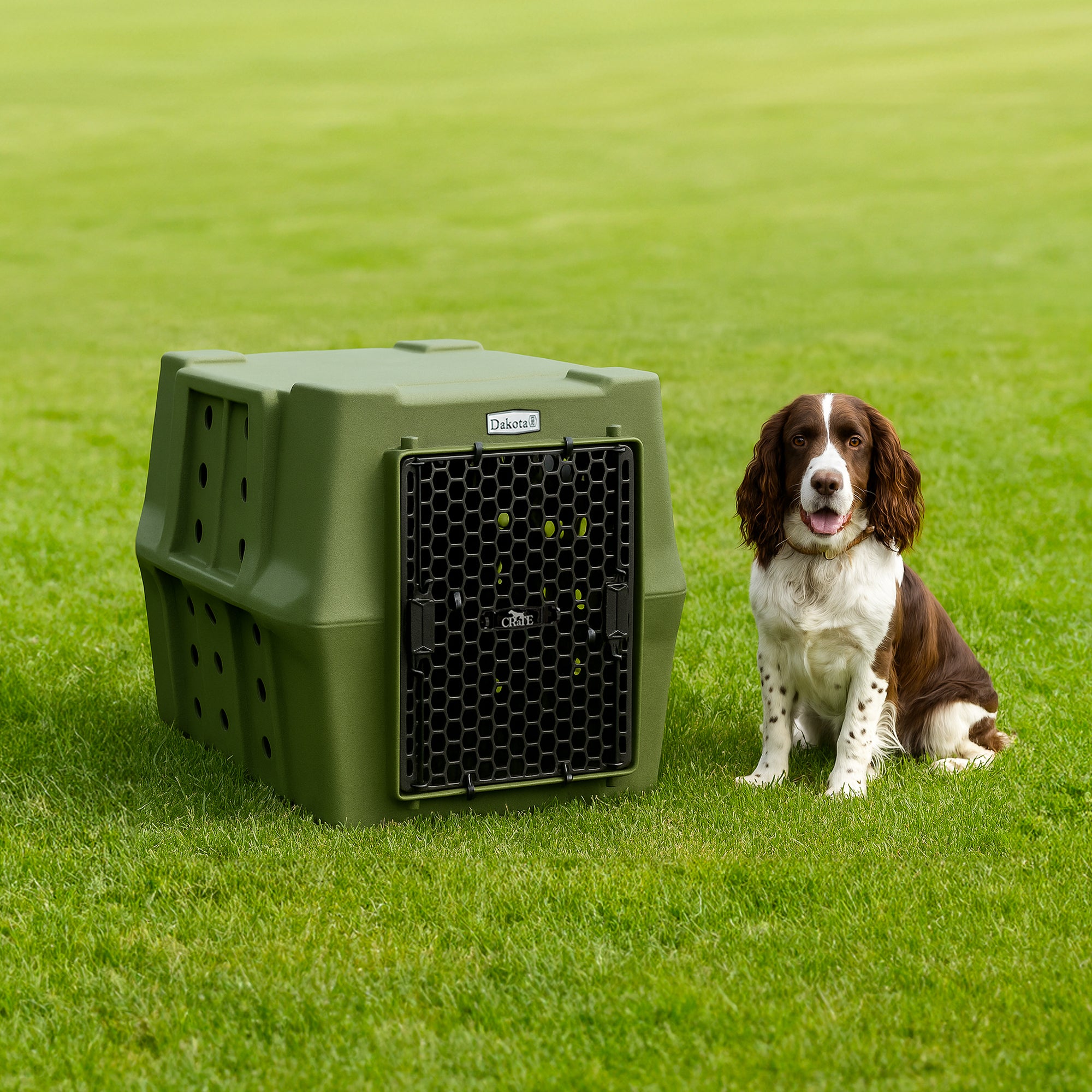 Dakota 283 Canine Rough and Tough Economy Pet Kennel, Intermediate, Olive