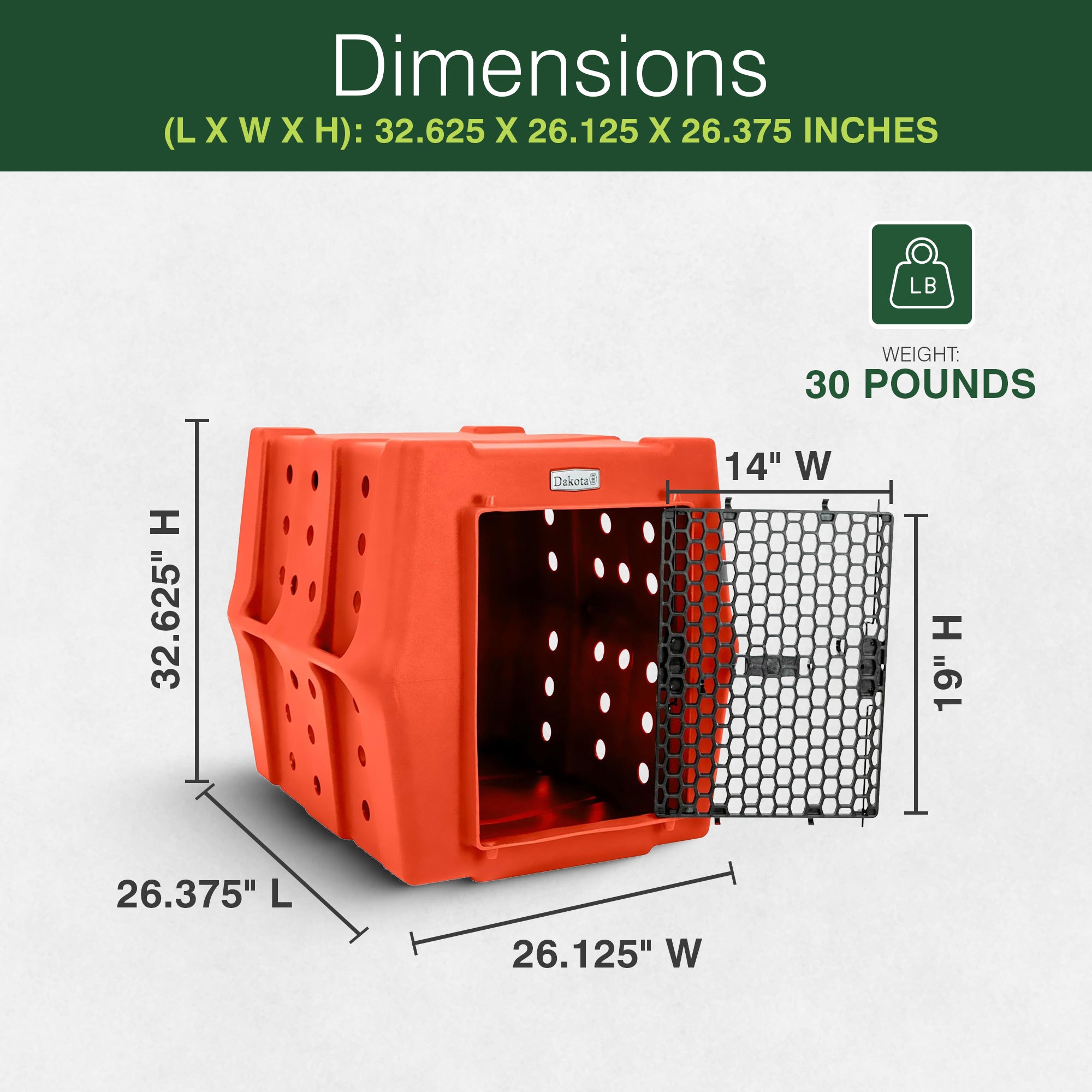 Dakota 283 Canine Rough and Tough Economy Pet Kennel, Intermediate, Orange - VMInnovations
