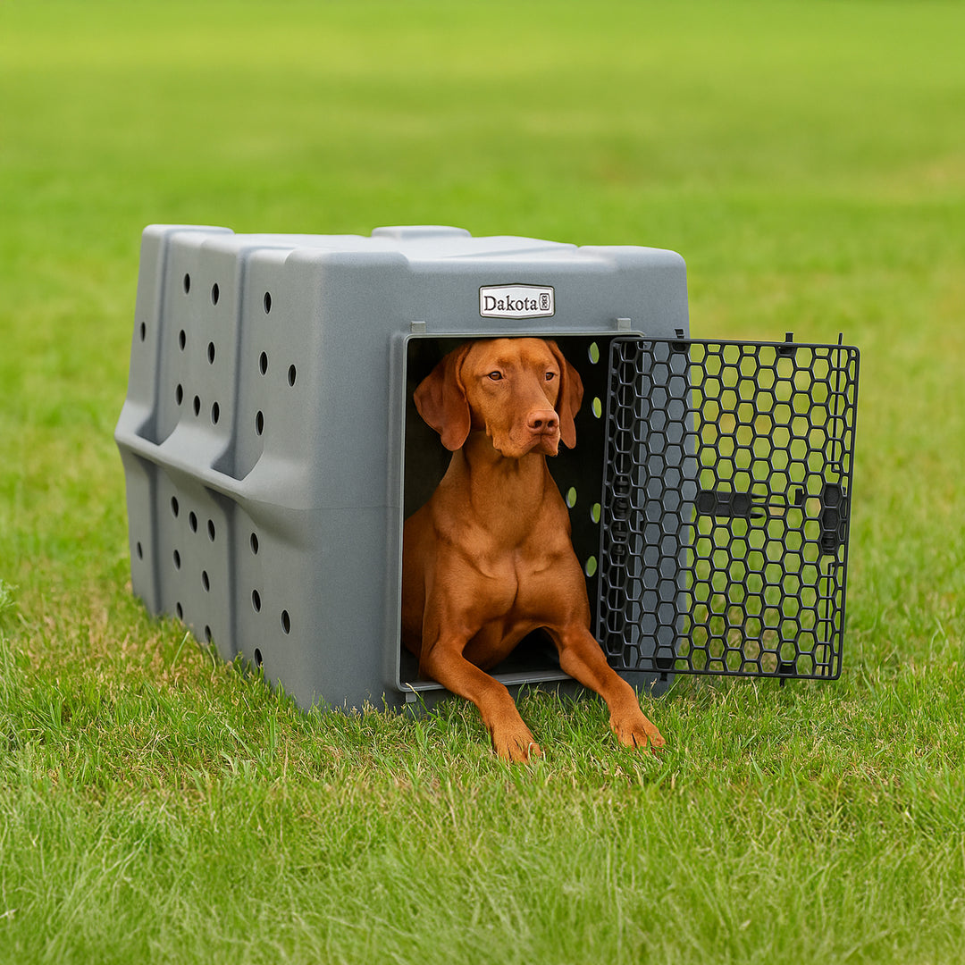Dakota 283 Canine Rough and Tough Economy Pet Kennel, Large, Granite (Open Box) - VMInnovations