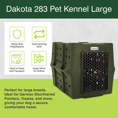 Dakota 283 Canine Rough and Tough Economy Kennel, Pet Crate, Large, Olive (Used) - VMInnovations