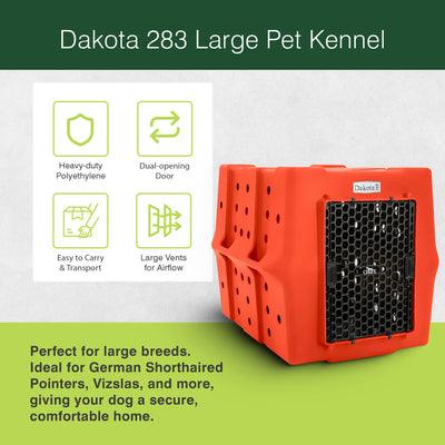 Dakota 283 Canine Rough & Tough Economy Kennel, Pet Crate, Large (Open Box)