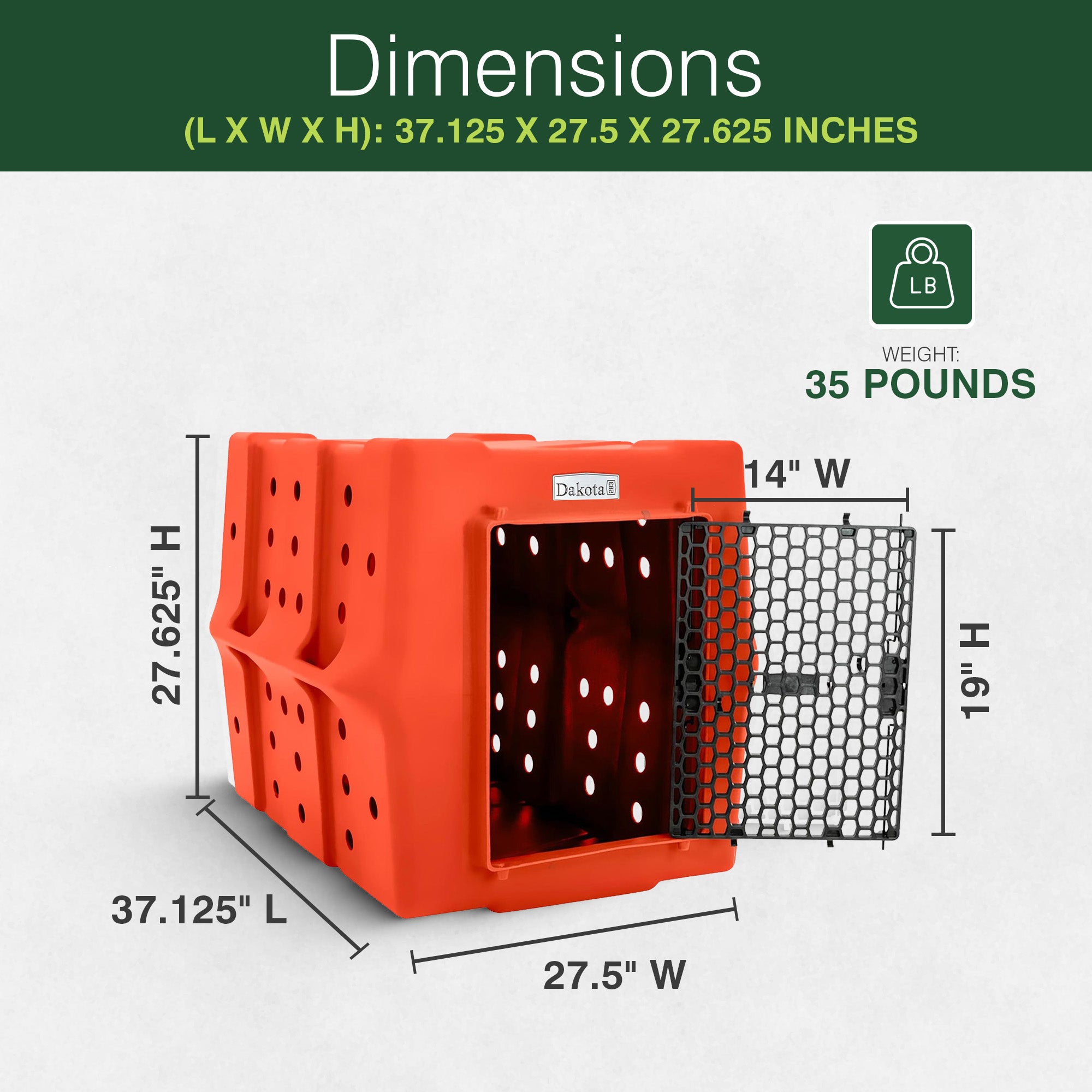 Dakota 283 Canine Rough & Tough Economy Kennel, Pet Crate, Large (Open Box)