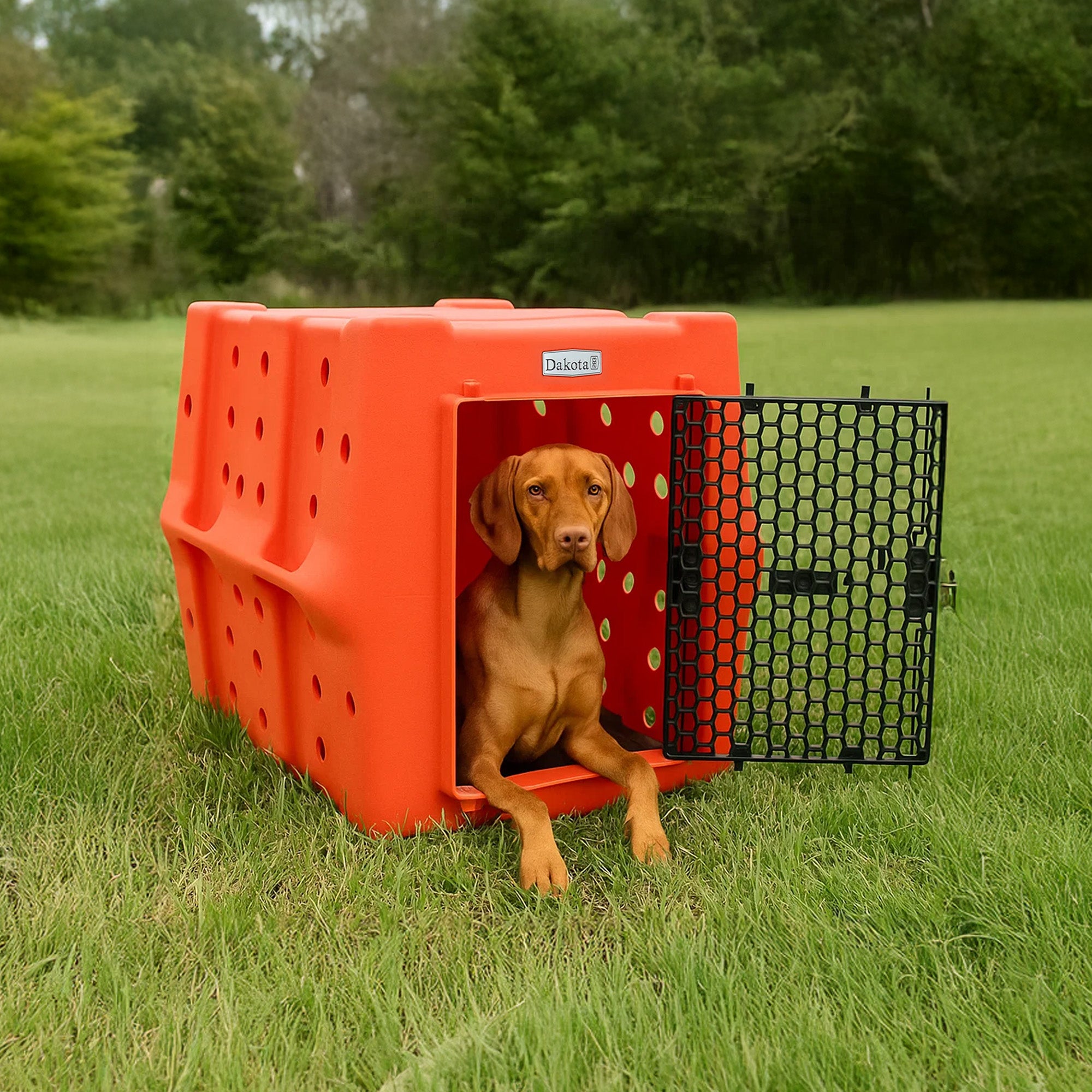 Dakota 283 Canine Rough and Tough Economy Kennel, Pet Crate, Large, Orange - VMInnovations