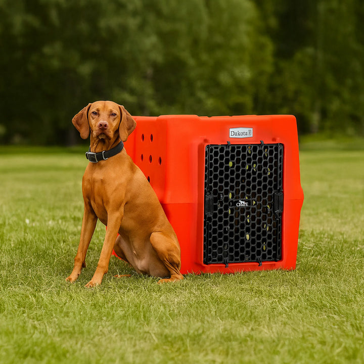 Dakota 283 Canine Rough and Tough Economy Kennel, Pet Crate, Large, Orange