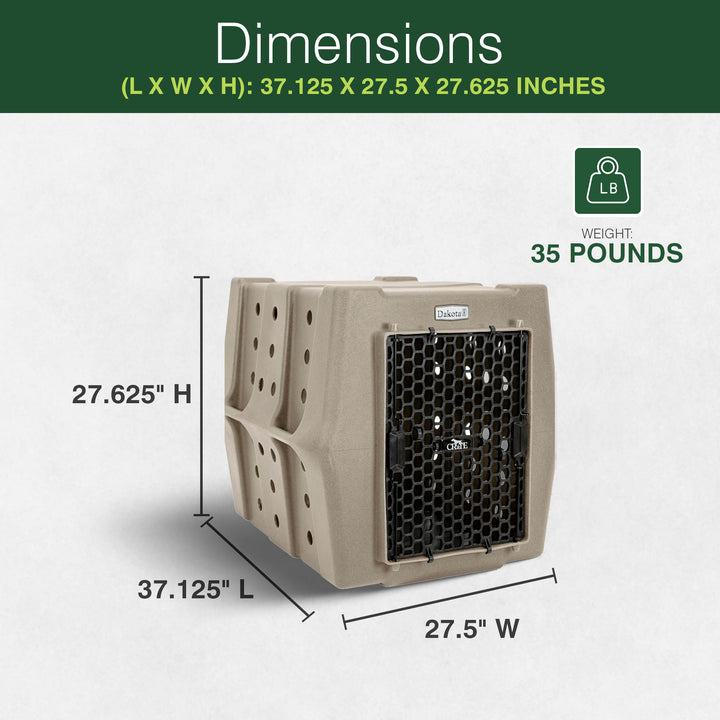 Dakota 283 Canine Rough and Tough Economy Pet Kennel, Large, Sandstone