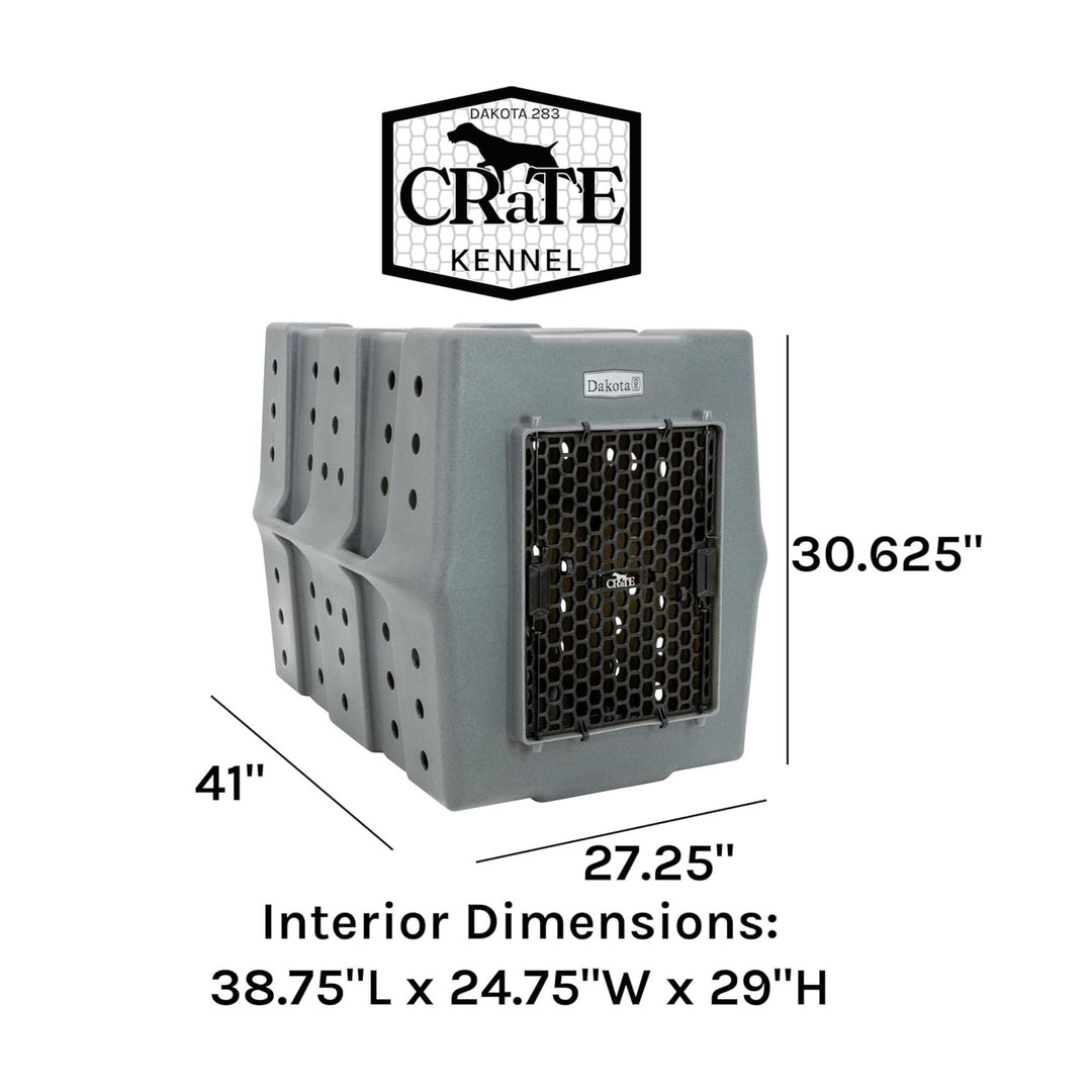 Dakota 283 Canine Rough & Tough Economy Pet Kennel, X-Large, Dark Granite (Used)