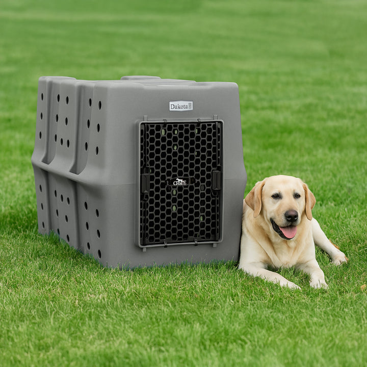 Dakota 283 Canine Rough & Tough Economy Pet Kennel, X-Large, Dark Granite (Used) - VMInnovations