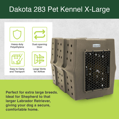 Dakota 283 Canine Rough and Tough Economy Pet Kennel, Coyote Granite (Open Box)