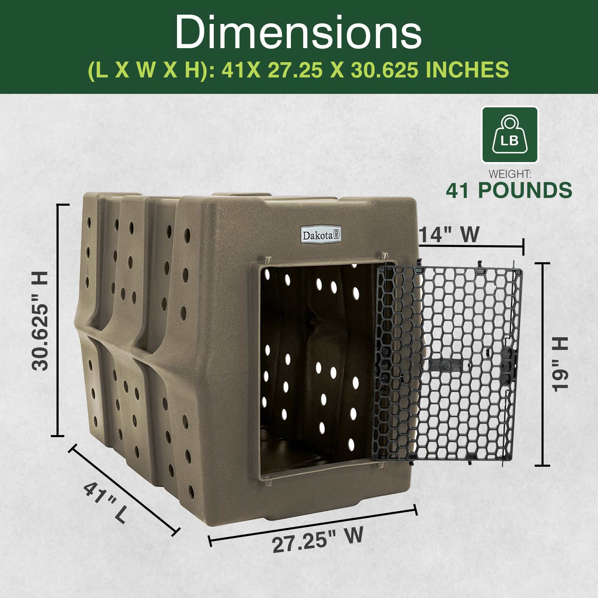 Dakota 283 Canine Rough and Tough Economy Pet Kennel, Coyote Granite (Open Box)