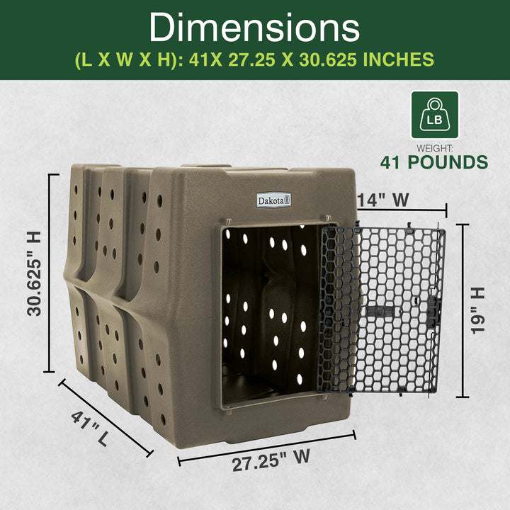 Dakota 283 Canine Rough and Tough Economy Pet Kennel, Coyote Granite (Open Box) - VMInnovations