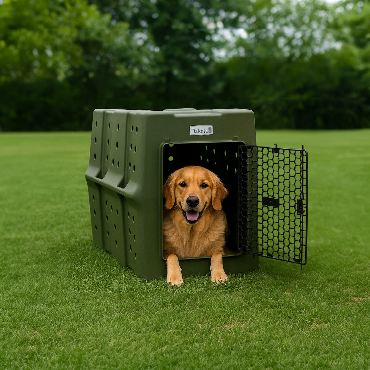 Dakota 283 Canine Rough and Tough Economy Kennel, Pet Crate, X-Large, Olive (For Parts)