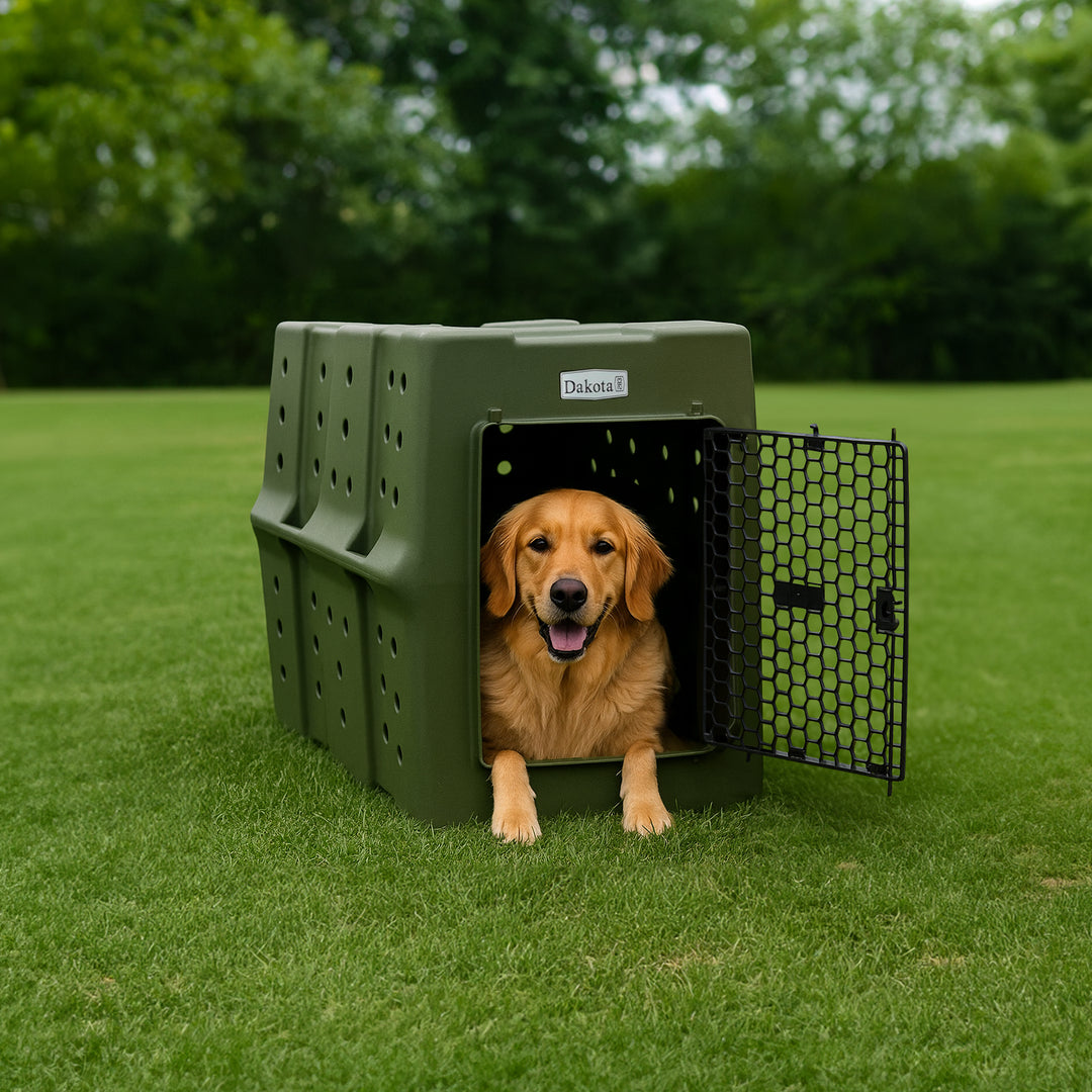 Dakota 283 Canine Rough & Tough Economy Kennel, Pet Crate Olive (Open Box)