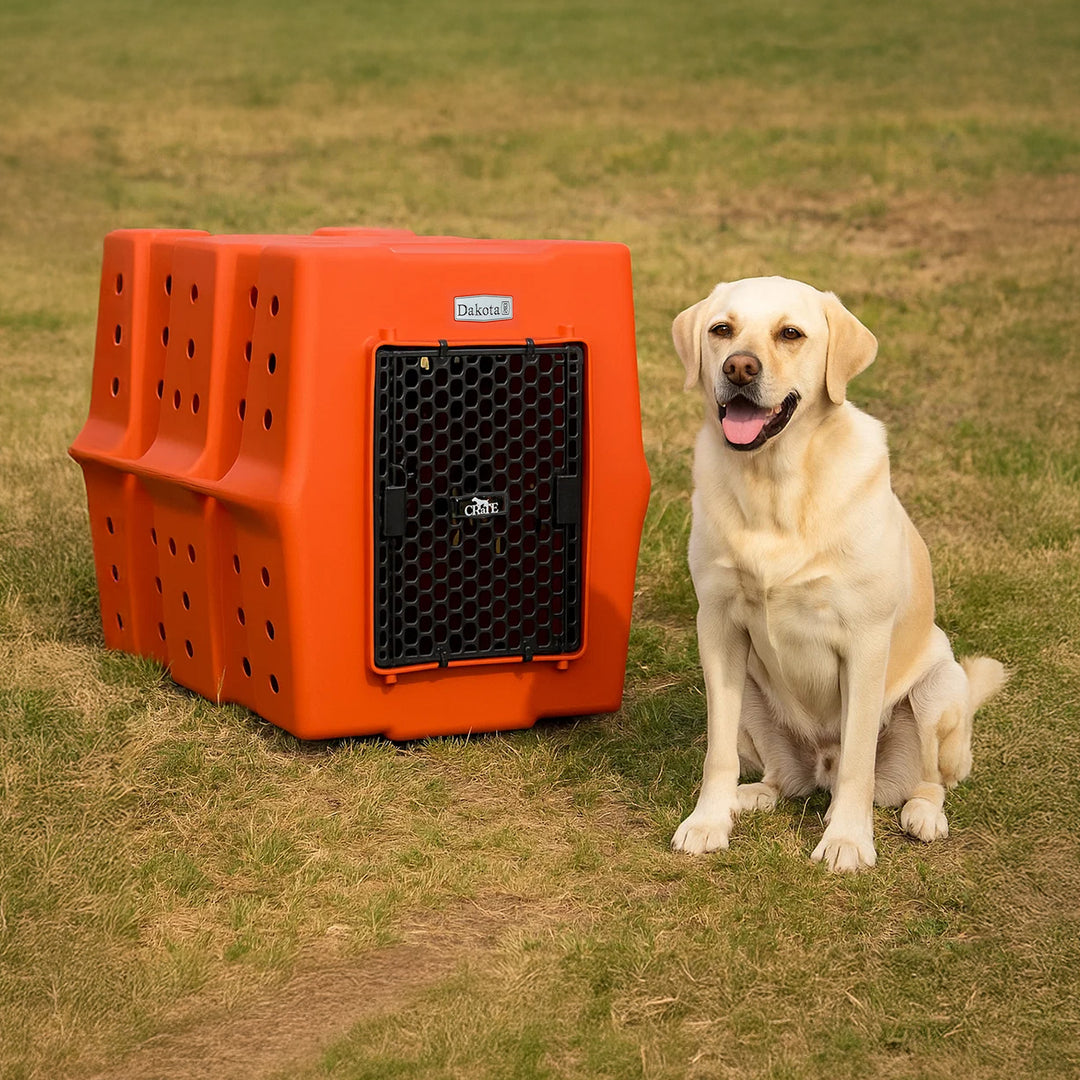 Dakota 283 Canine Rough and Tough Economy Kennel, XL Pet Crate Orange (Open Box)