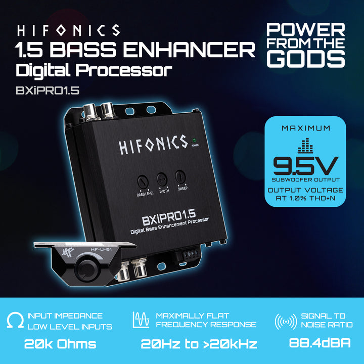 Hifonics BXIPRO1.5 Bass Enhancer, Digital Processor, Dash Mount Remote Control