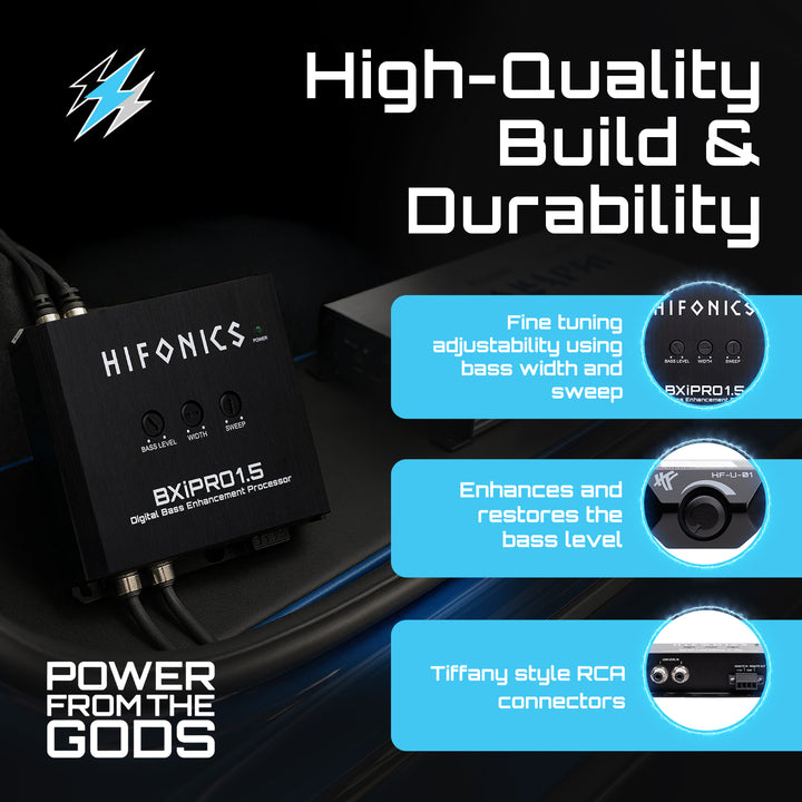 Hifonics BXIPRO1.5 Bass Enhancer, Digital Processor, Dash Mount Remote Control