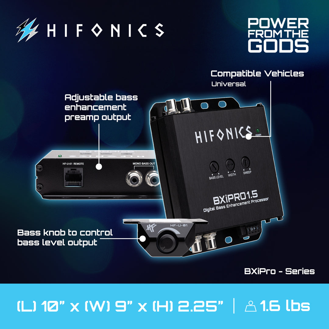 Hifonics BXIPRO1.5 Bass Enhancer, Digital Processor, Dash Mount Remote Control