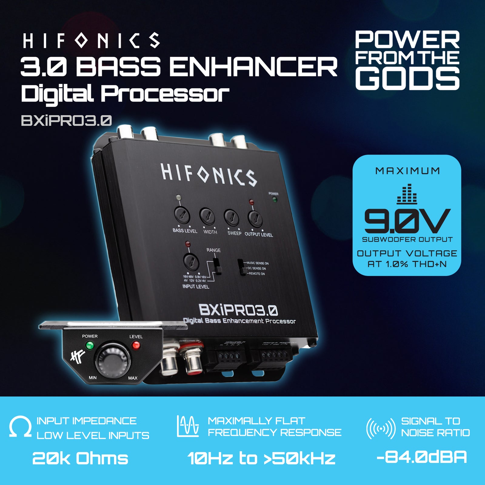 Hifonics BXIPRO3.0 Bass Enhancer, Digital Processor, Dash Mount Remote Control - VMInnovations