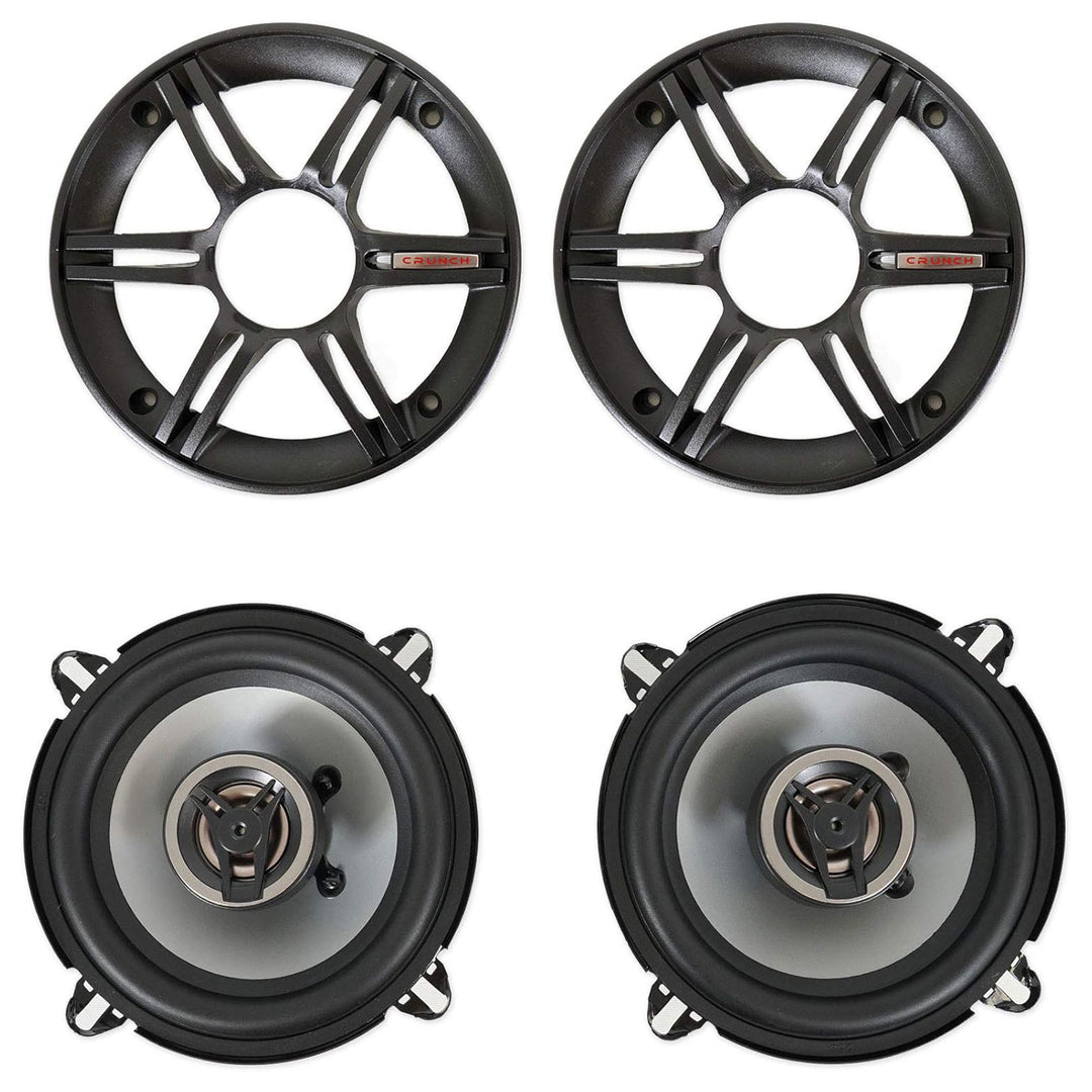 Crunch 5.25" Coaxial Speaker Set, Full-Range Audio Upgrade for Vehicle Stereo