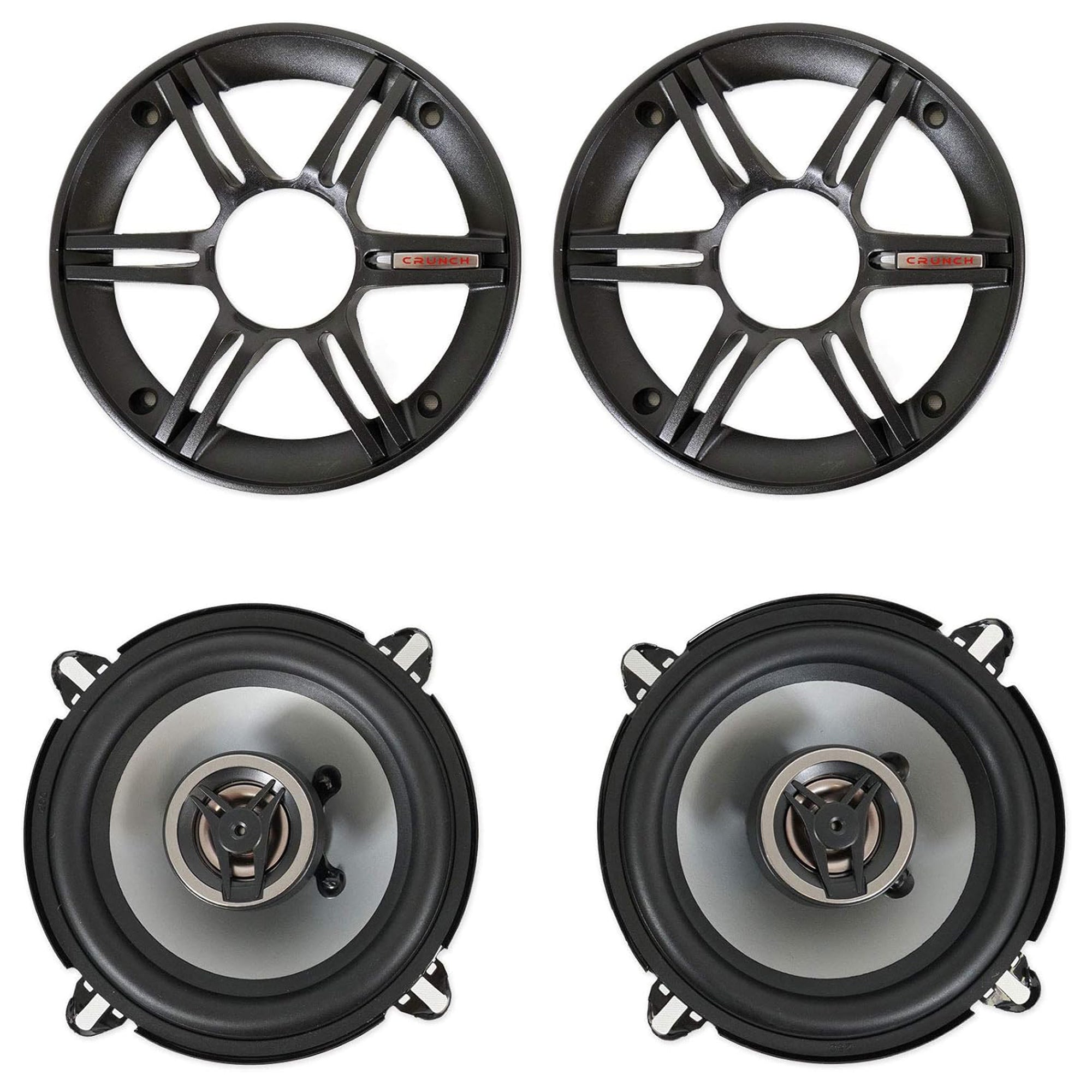 Crunch 5.25" Coaxial Speaker Set, Full-Range Audio Upgrade for Vehicle Stereo - VMInnovations