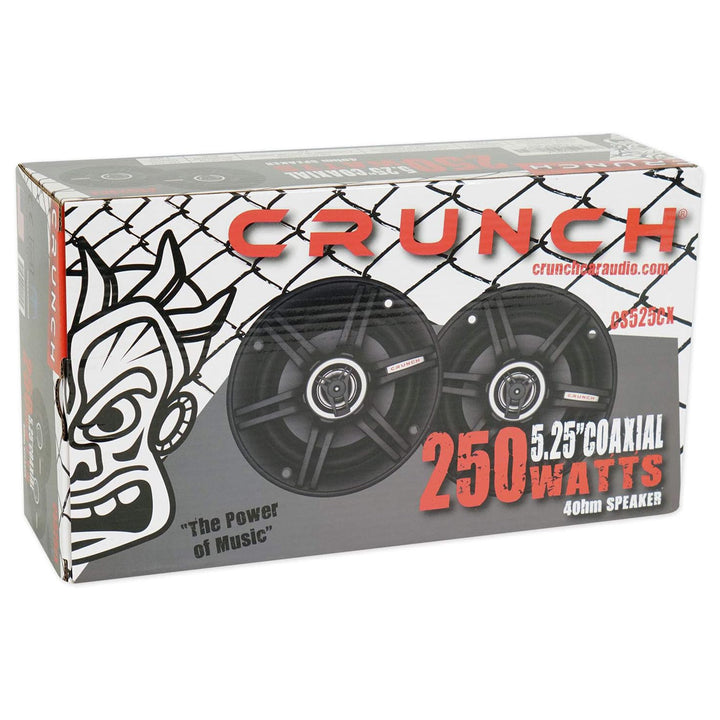 Crunch 5.25" Coaxial Speaker Set, Full-Range Audio Upgrade for Vehicle Stereo