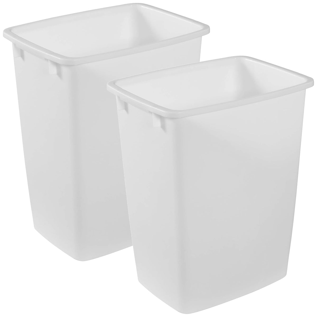 Rubbermaid Open Top Wastebasket Large Plastic Trash Bin Container, 36 Qt, 2 Pack