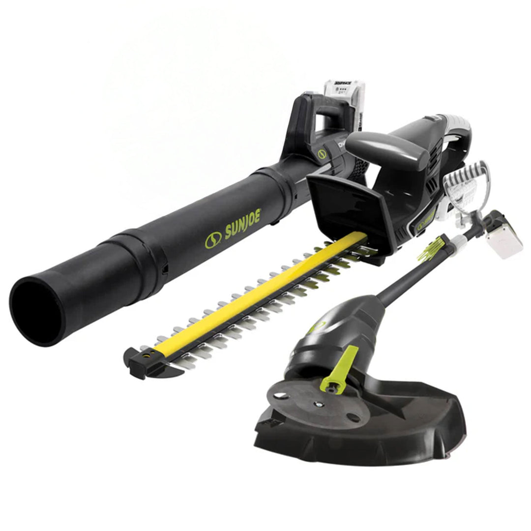 Sun Joe IONMAX Cordless Leaf Blower, Grass and Hedge Trimmer Kit, 24V-GT4MAX-LTE