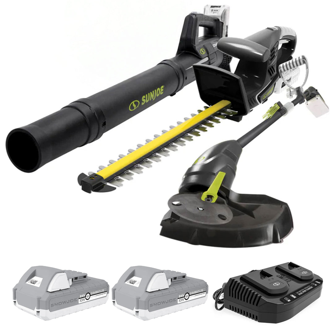 Sun Joe IONMAX Cordless Leaf Blower, Grass Trimmer Kit, 24V-GT4MAX-LTE (Used) - VMInnovations