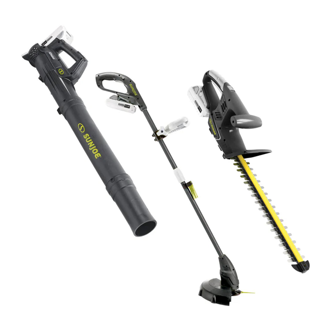 Sun Joe IONMAX Cordless Leaf Blower, Grass and Hedge Trimmer Kit  (Open Box)