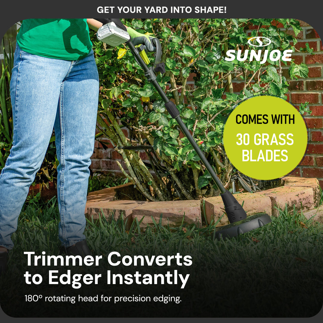 Sun Joe IONMAX Cordless Leaf Blower, Grass and Hedge Trimmer Kit, 24V-GT4MAX-LTE