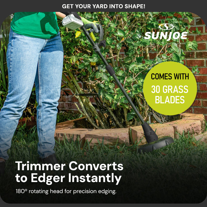 Sun Joe IONMAX Cordless Leaf Blower, Grass Trimmer Kit, 24V-GT4MAX-LTE (Used)