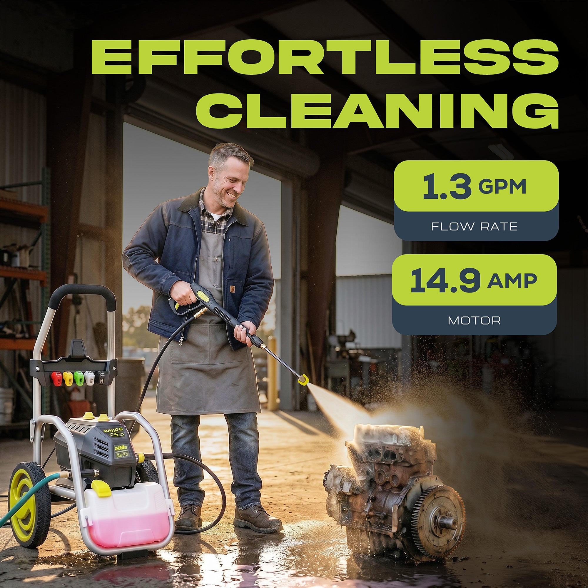 Sun Joe Electric Pressure Washer, Power Tool with 5 Quick Connect Tips, SPX4800