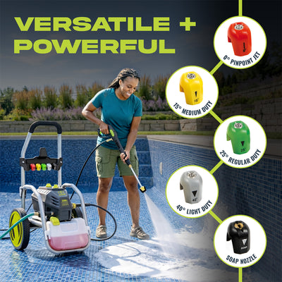 Sun Joe Electric Pressure Washer, Power Tool W 5 Quick Connect Tips (For Parts) - VMInnovations