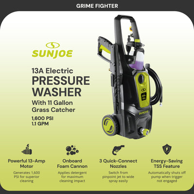 Sun Joe Electric Pressure Washer with Foam Cannon & Extension Wand (Open Box)