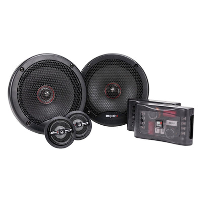 MB Quart PS1-216 Premium 6.5 Inch Car Speakers, 240 Watts, 2 Way, Black/Red - VMInnovations