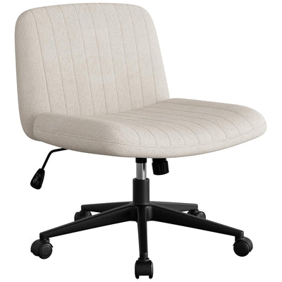 SUNLEI Cross-Legged Office Chair w/Wheels, Adjustable Swivel, Armless(Open Box) - VMInnovations