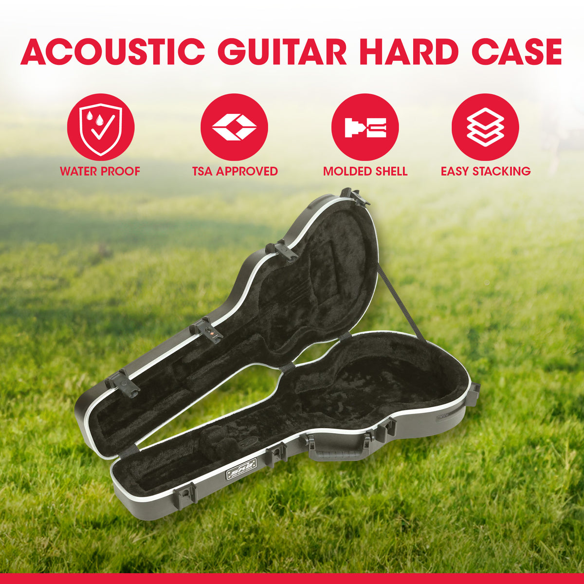 SKB Taylor Mini Acoustic Guitar Hard Case, Locks, Handle, Protection (Open Box) - VMInnovations