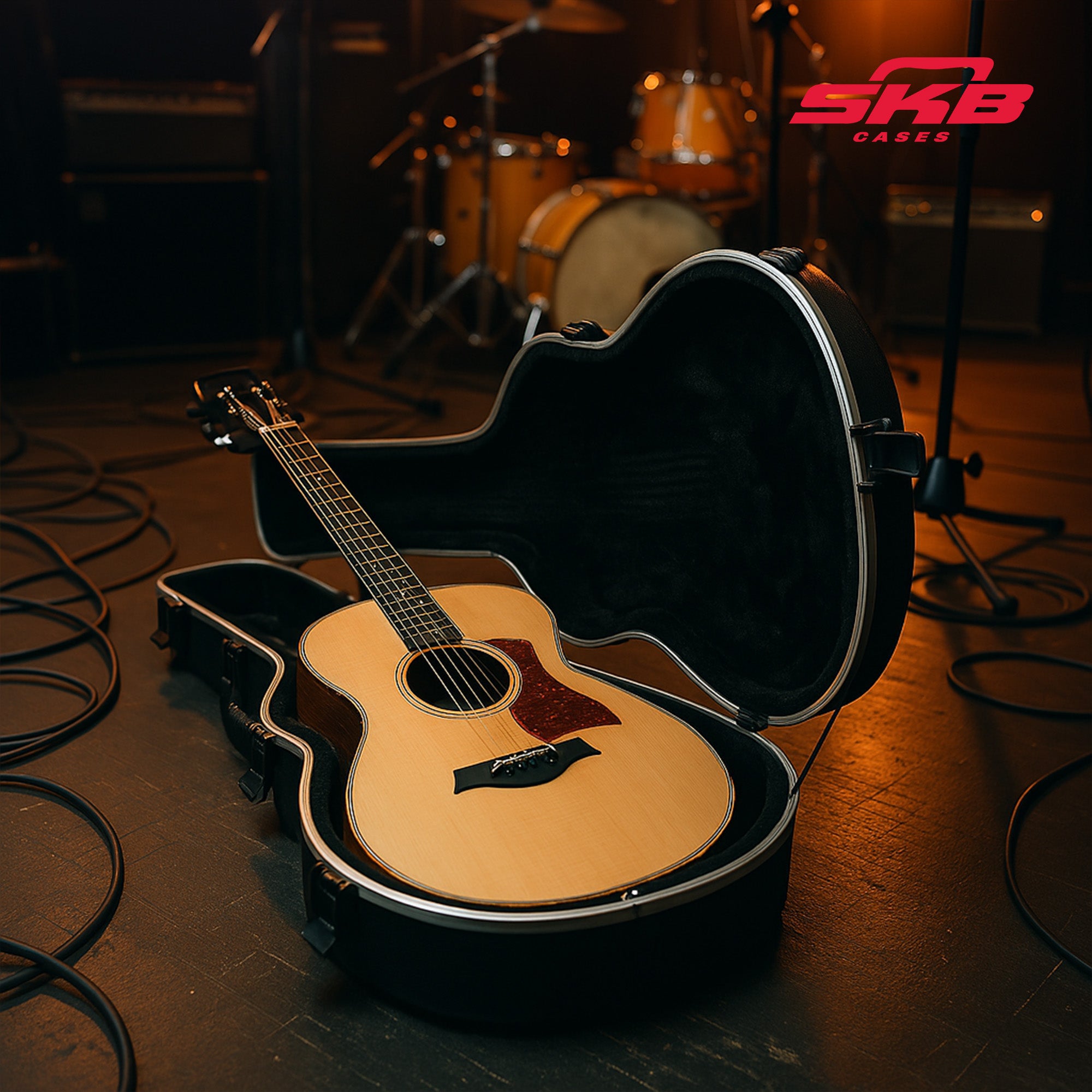 SKB Taylor Mini Acoustic Guitar Hard Case, Locks, Handle, Protection (Open Box) - VMInnovations