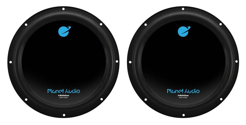 Planet Audio AC10D 10" 1500 Watt 4 Ohm Dual Voice Coil Car Audio Subwoofer, Pair