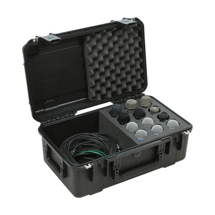 SKB iSeries Microphone Hard Case with 12-Slot Foam Interior and Cable Storage