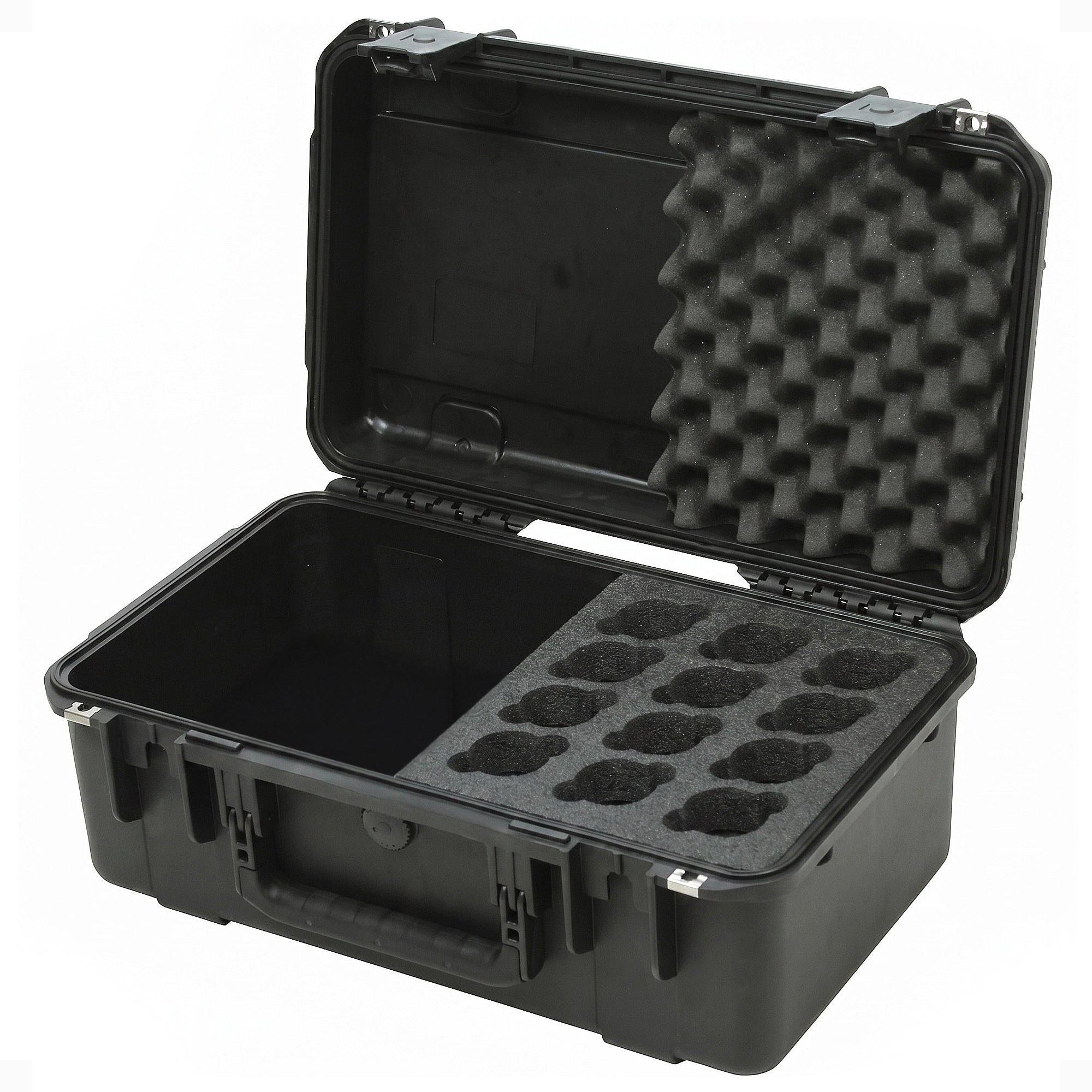 SKB iSeries Microphone Hard Case with 12-Slot Foam Interior and Cable Storage - VMInnovations