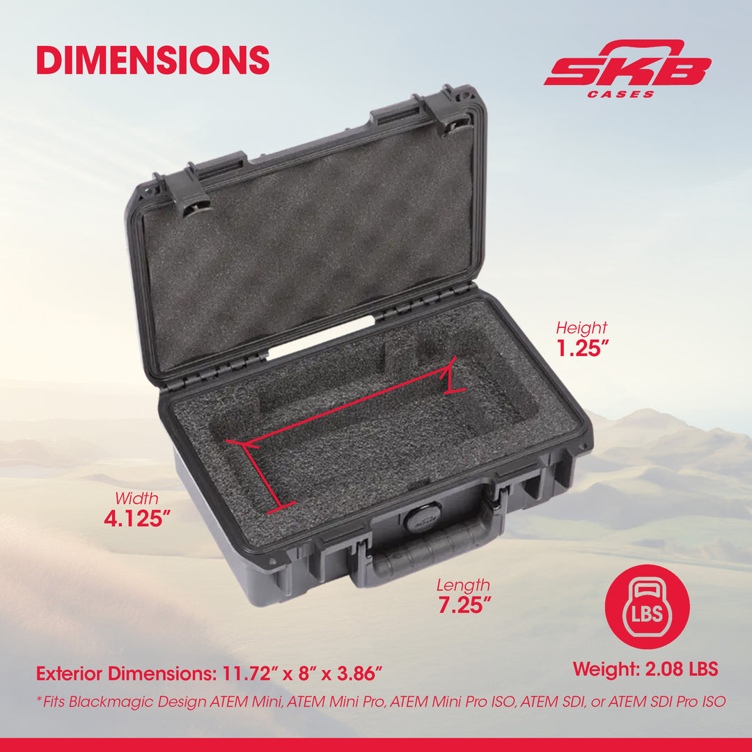 SKB Media Equipment Case Storage Box for ATEM Mini Switcher, 3i-10063ATM, Black